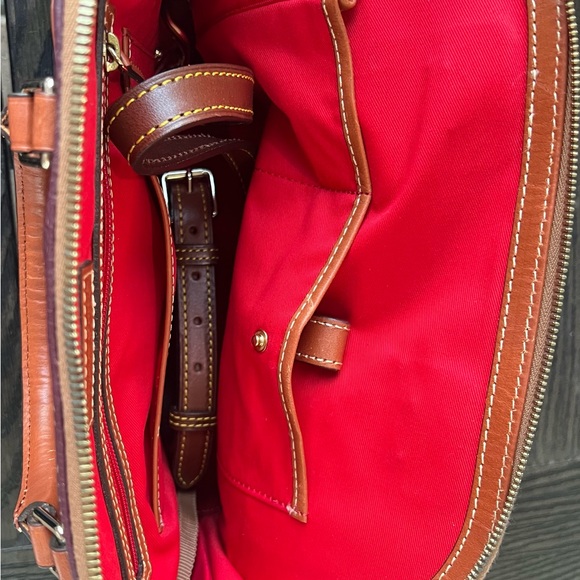 Dooney & Bourke Burgundy and Tan Satchel- gently used. See photos for any flaws - Picture 7 of 8